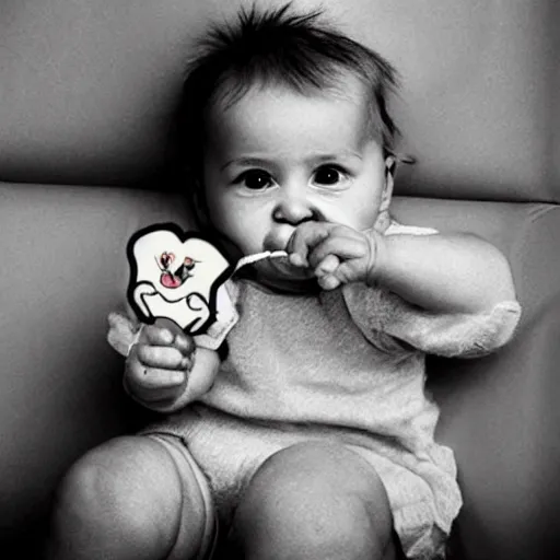 Image similar to cute baby donald trump with a pacifier