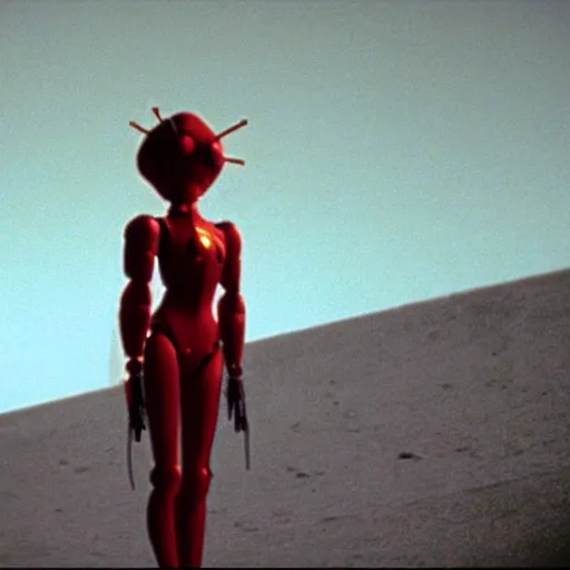 Image similar to movie still of robot evangelion, cinematic composition, cinematic light, criterion collection, by david lynch