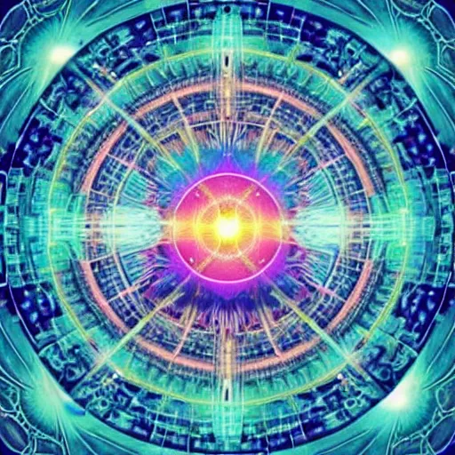 Image similar to an entire planet of humanity which has realized the grandness of this idea that everything in our universe runs through a sacred, divinity as energy that runs through all things and all things consist in one.