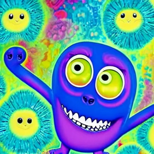 Image similar to boo from monsters inc, lisa frank style