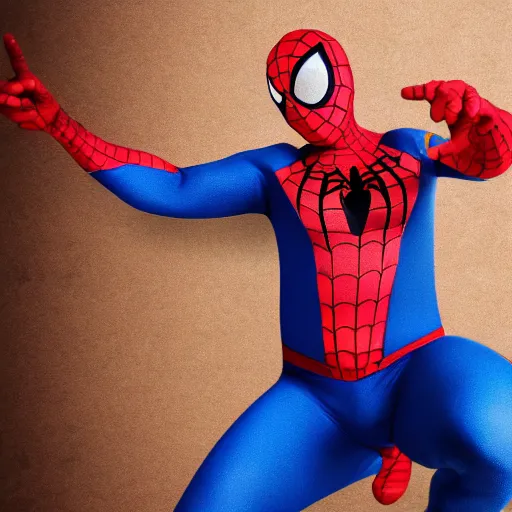 Image similar to fat spiderman posing for a picture, 4 k, detailed