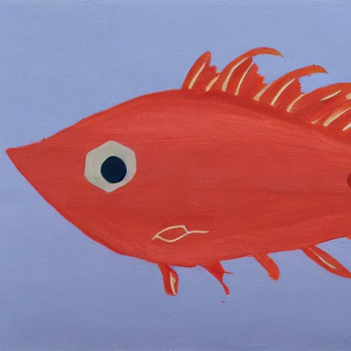 Prompt: scary fish, modernism