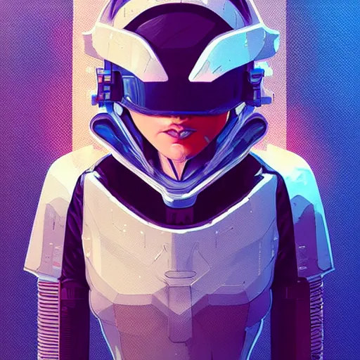 Prompt: cyberpunk helmet, female, sharp focus, james gilleard, moebius, print, cinematic, concept art, game art