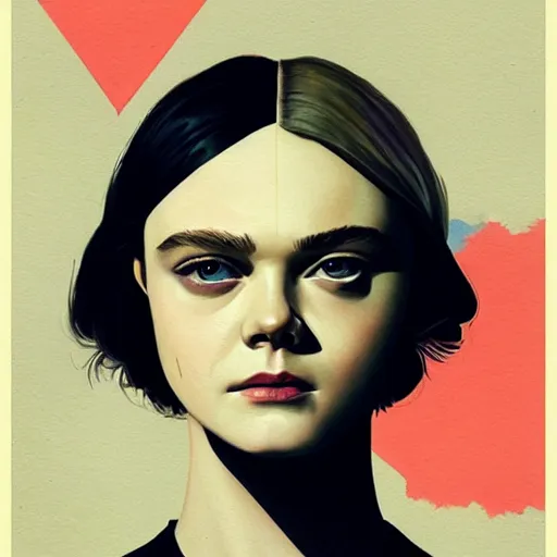 Prompt: Elle Fanning in the NBC series Hannibal picture by Sachin Teng, asymmetrical, dark vibes, Realistic Painting , Organic painting, Matte Painting, geometric shapes, hard edges, graffiti, street art:2 by Sachin Teng:4