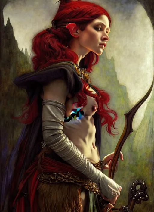 Image similar to elf bard, full body, hyper realistic, extremely detailed, dnd character art portrait, dark fantasy art, intricate fantasy painting, dramatic lighting, vivid colors, deviantart, artstation, by edgar maxence and caravaggio and michael whelan and delacroix.