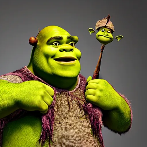 Prompt: a studio photo of Shrek