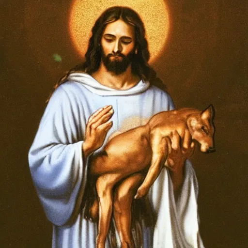 Image similar to Jesus holding a kilo of cocain