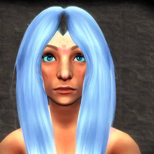 Image similar to a beautiful avatar hair from the second life video game : :