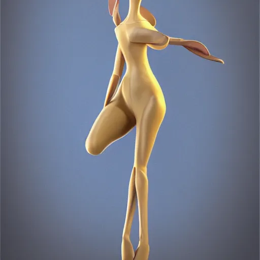 Image similar to beautiful fit female anthropomorphic rabbit wearing dress, full body, ultra realistic, vray, 5 5 mm