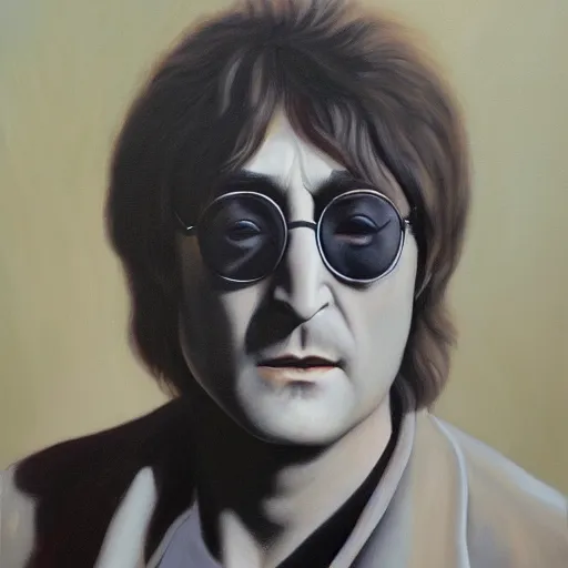 Image similar to A portrait of John Lennon, oil painting, majestic, detailed, high resolution