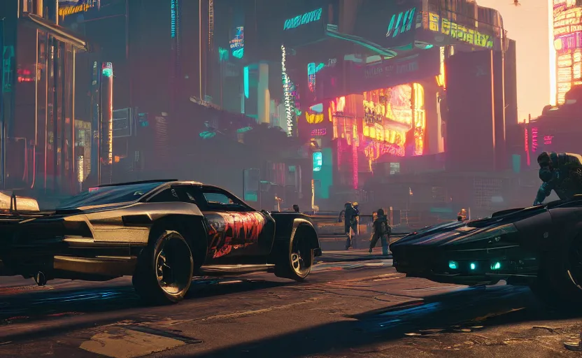 Prompt: cyberpunk 2077 in game screenshot, the afterlife club