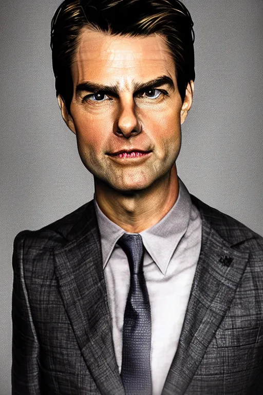 Image similar to a portrait that is a hybrid between Bill-Hader and Tom-Cruise