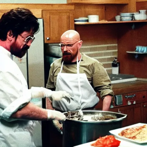 Prompt: walter white cooking show