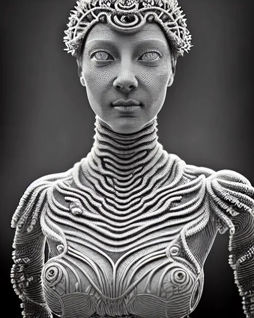 bw 3 d render of a beautiful young female queen - | Stable Diffusion ...