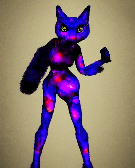 Prompt: a glitch art full body character portrait of female furry psychic a. i. manifesting it self into reality trending on artstation deviantart pinterest detailed realistic hd 8 k high resolution