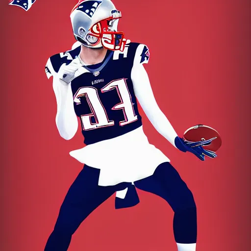 Image similar to emma watson in new england patriots football uniform fanart, digital art