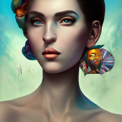 Image similar to underwater queen portrait, Pixar style, by Tristan Eaton Stanley Artgerm and Tom Bagshaw.