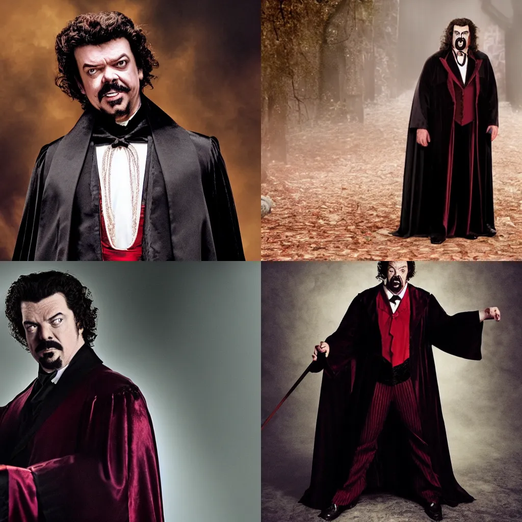 Prompt: Danny McBride as Dracula first look