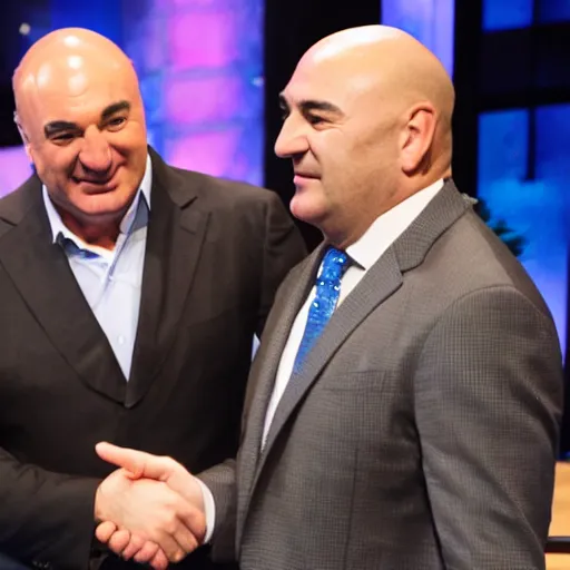 Image similar to Kevin O'Leary happy, shaking hands, in Shark Tank (2016)