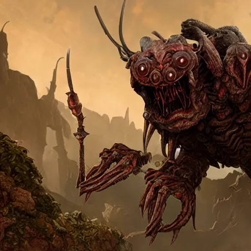 Image similar to insect monster from doom eternal