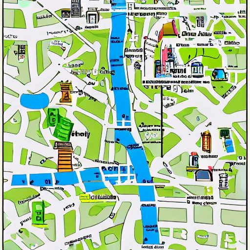 Image similar to city map with instructions and routes drawn to it.