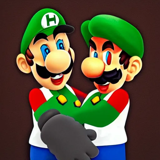 Prompt: “ mario and luigi in a drab cafe in style of godfather ”