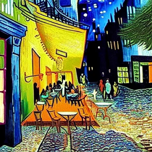 Image similar to a vincent van gogh painting of streets of rage 2