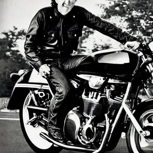 Image similar to allan holdsworth riding a motorcycle, magazine photo