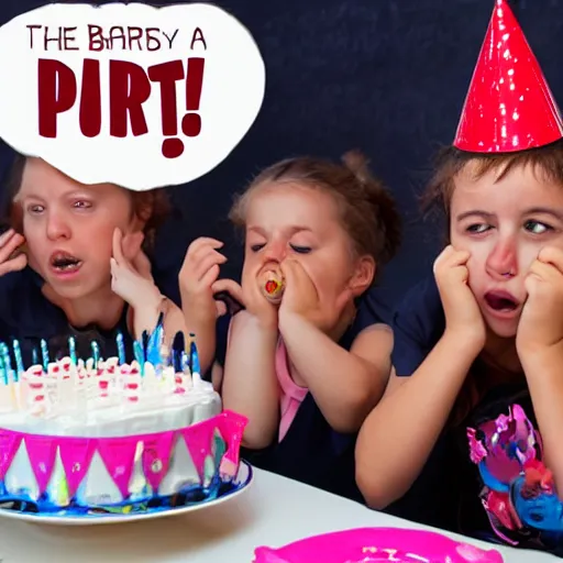 Prompt: the absolute despair of a birthday party