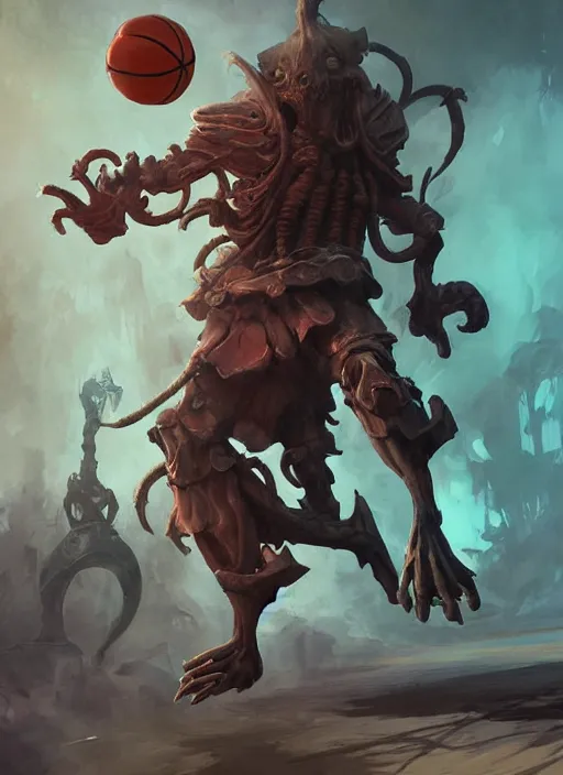 Prompt: Davy Jones playing basketball, elegant, digital painting, concept art, smooth, sharp focus, illustration, from StarCraft by Ruan Jia and Mandy Jurgens and Artgerm and William-Adolphe Bouguerea