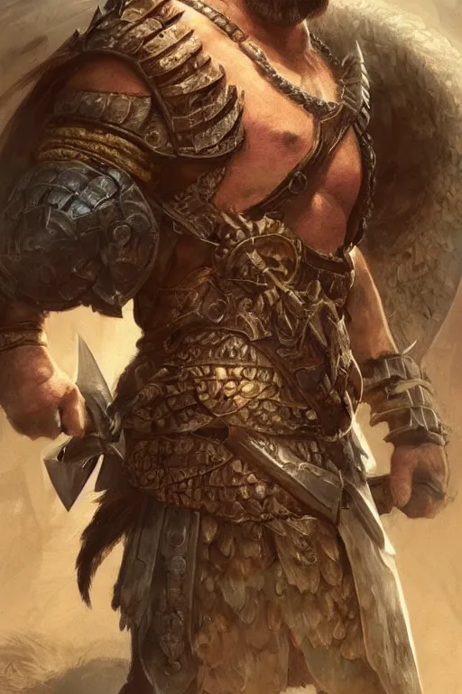 Image similar to ultra realistic illustration, russell crowe as a barbarian warrior from baldurs gate and diablo, intricate from baldurs gate, elegant, highly detailed, digital painting, artstation, concept art, smooth, sharp focus, illustration, art by artgerm and greg rutkowski and alphonse mucha