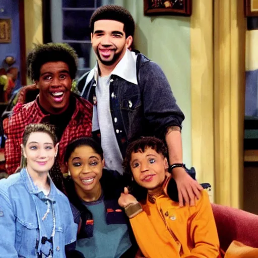 Prompt: drake as a guest star in an episode of that's so raven ( 2 0 0 3 )