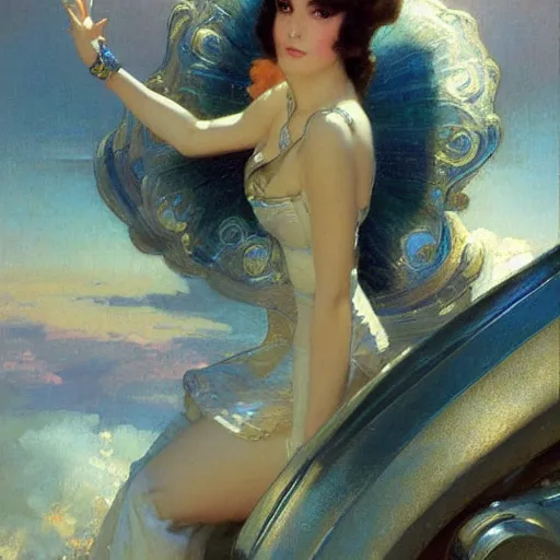 Prompt: detailed portrait of art deco anime princess, painting by gaston bussiere, craig mullins, j. c. leyendecker