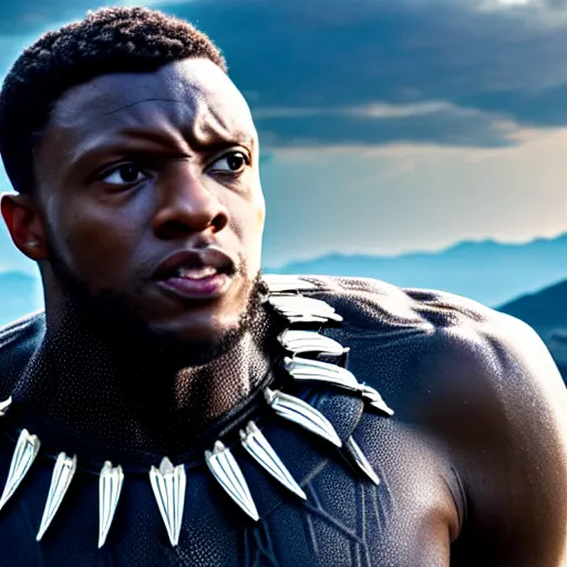 Image similar to film still of KSI as Black Panther