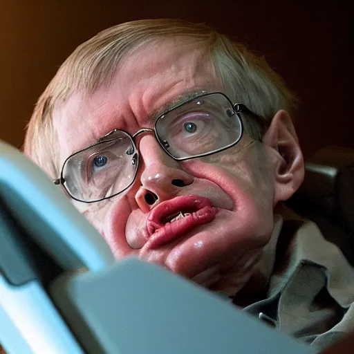 Prompt: stephen hawking in the predator ( 2 0 1 8 ), movie, cinematic,