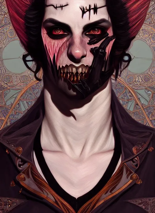 Prompt: hyper detailed ultra sharp painting of a vampire count male. trending on artstation, warpaint aesthetic, darkwave, gothic, eerie, ornate, intricate, digital painting, concept art, smooth, sharp focus, illustration, art by artgerm and james jean, gilleard james and alphonse mucha, 8 k