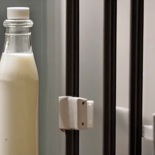 Image similar to bottle of milk inside a jail