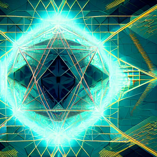 Image similar to matte painting of the sacred geometry of cyberpunk, brilliant colors, HD