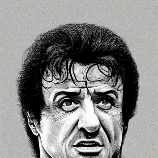 Image similar to “ sylvester stallone retro minimalist portrait by jean giraud, moebius starwatcher comic, sharp, smooth face, 8 k ”