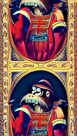 Image similar to 1 4 th century portrait painting of donkey kong, regal, royal, beautiful colors, digital illustration, detailed, intricate