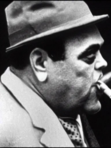 Image similar to al capone smoking a cigar