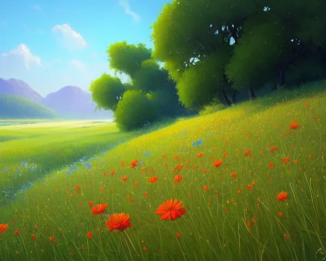 Prompt: wildflowers, sylvain sarrailh