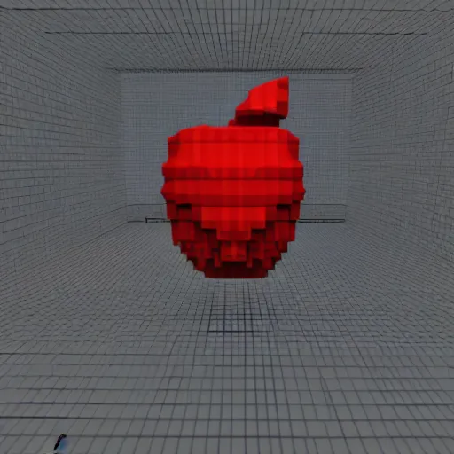 Image similar to apple,voxel art