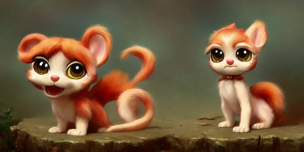 Prompt: 3 d littlest pet shop animal, mythology, japanese mascot, master painter and art style of noel coypel, art of emile eisman - semenowsky, art of edouard bisson