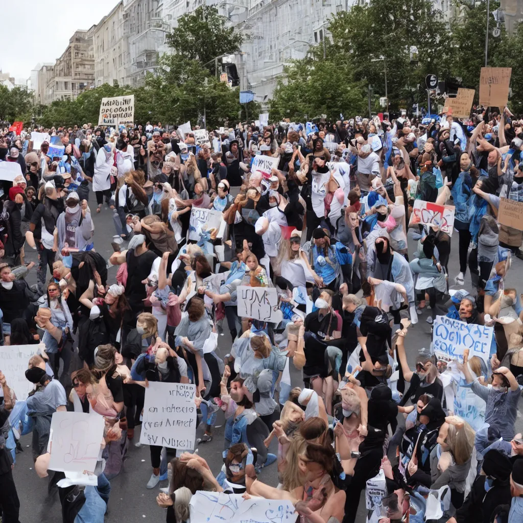 Prompt: street protest demanding ketamine for anesthetic use during wisdom teeth removal