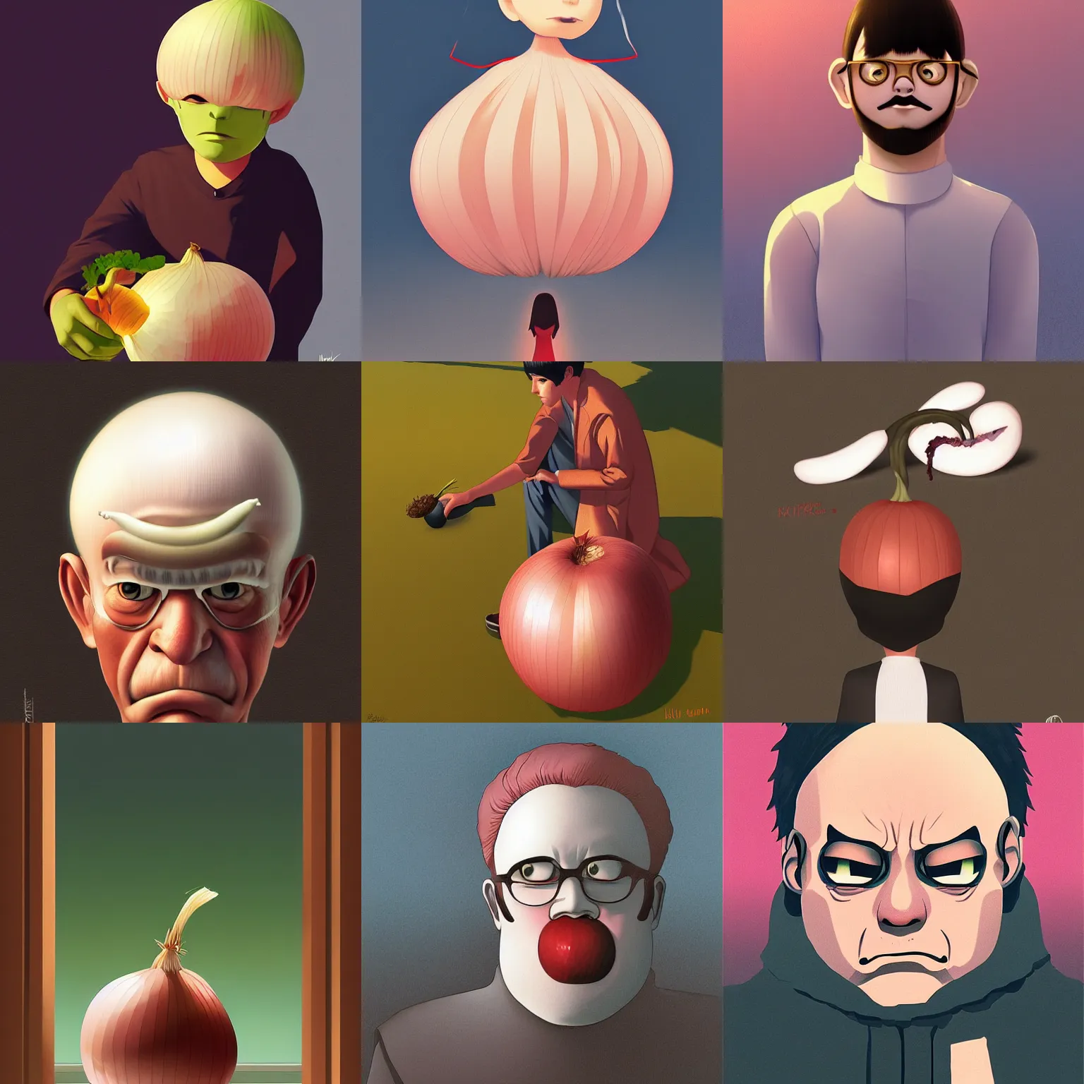 Prompt: onion man by ilya kuvshinov