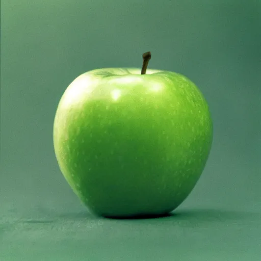 Prompt: a beautiful photo of a green apple, Kodak Ektachrome E100