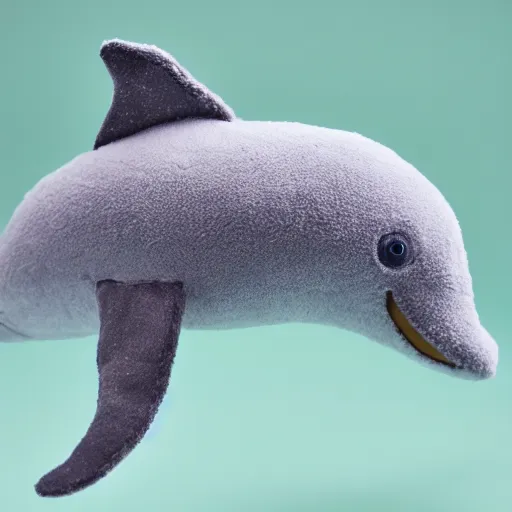 Image similar to A happy dolphin, plush doll, 8k