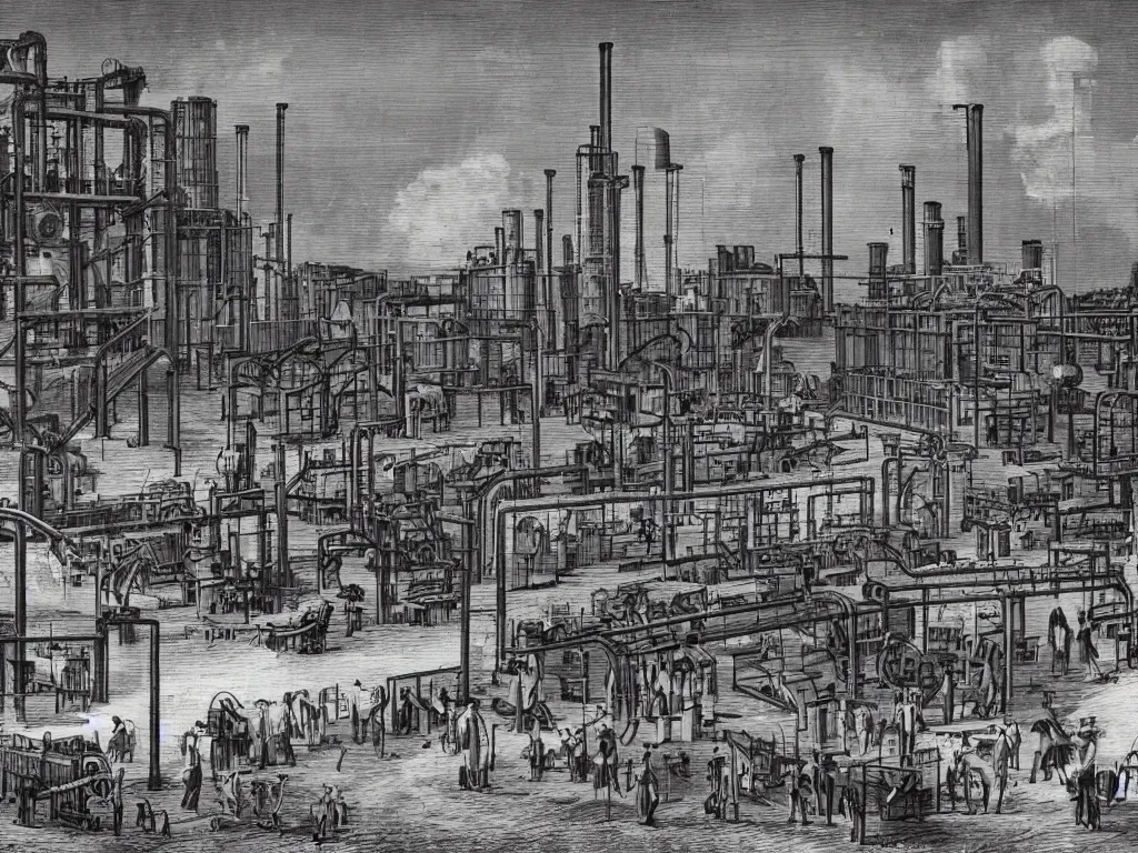 Image similar to industrial revolution outside factory