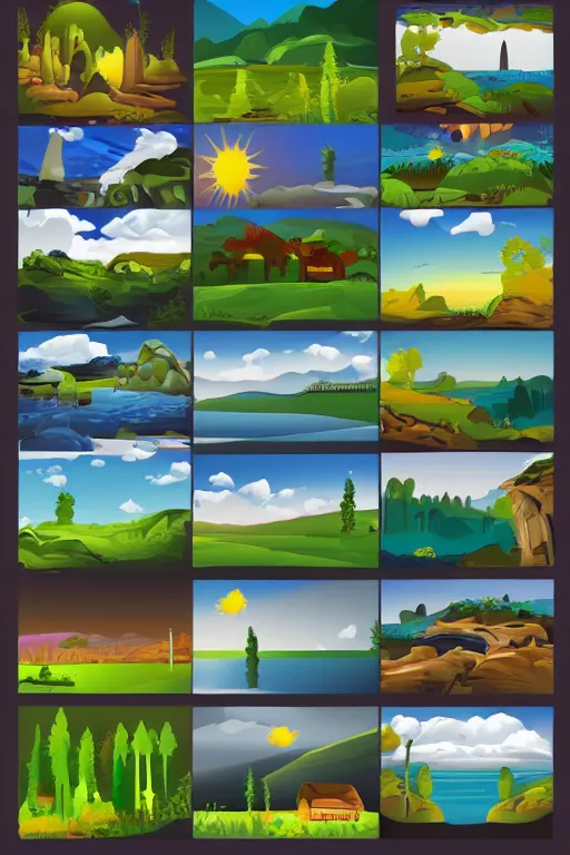 Prompt: landscape vector pack - scene 5